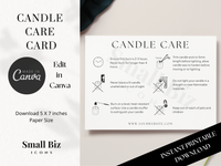 MINIMAL CANDLE CARE CARD