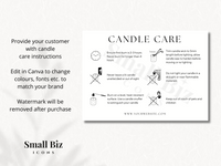 MINIMAL CANDLE CARE CARD