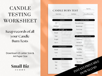 CANDLE TESTING WORKSHEET