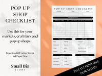 POP UP SHOP CHECKLIST