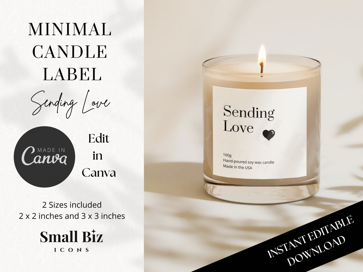 MINIMAL CANDLE LABEL | SENDING LOVE