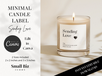 MINIMAL CANDLE LABEL | SENDING LOVE